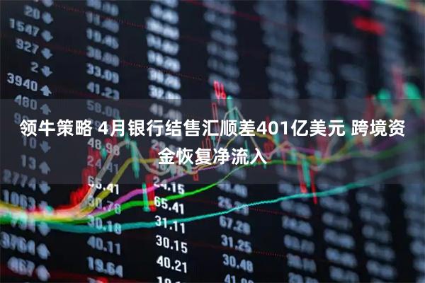 领牛策略 4月银行结售汇顺差401亿美元 跨境资金恢复净流入